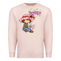 Pale Pink strawberry shortcake and cat Premium Sweatshirt - linhVisuals