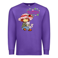 Purple strawberry shortcake and cat Premium Sweatshirt - linhVisuals