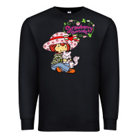 Black strawberry shortcake and cat Premium Sweatshirt - linhVisuals