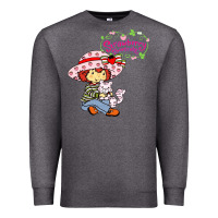 Charcoal Heather strawberry shortcake and cat Premium Sweatshirt - linhVisuals