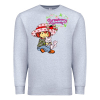 Heather Grey strawberry shortcake and cat Premium Sweatshirt - linhVisuals