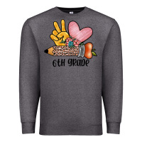 Charcoal Heather peace love 6th grade Premium Sweatshirt - JahusDesignShop