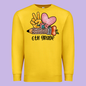 Peace Love 6th Grade Premium Sweatshirt Designed By Jahusdesignshop