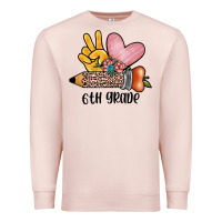 Pale Pink peace love 6th grade Premium Sweatshirt - JahusDesignShop