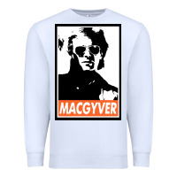 White macgyver Premium Sweatshirt - linhVisuals