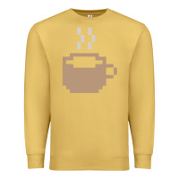 Antique Gold pixel coffee Premium Sweatshirt - linhVisuals
