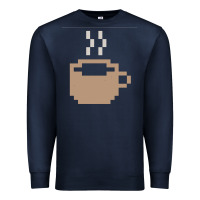 Navy pixel coffee Premium Sweatshirt - linhVisuals