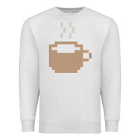 Oatmeal Heather pixel coffee Premium Sweatshirt - linhVisuals