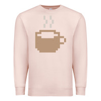 Pale Pink pixel coffee Premium Sweatshirt - linhVisuals