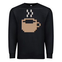 Black pixel coffee Premium Sweatshirt - linhVisuals