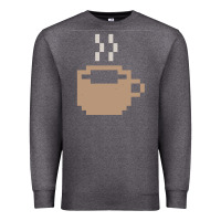 Charcoal Heather pixel coffee Premium Sweatshirt - linhVisuals