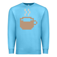 Ocean Blue pixel coffee Premium Sweatshirt - linhVisuals