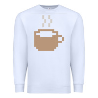 White pixel coffee Premium Sweatshirt - linhVisuals