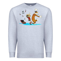 Heather Grey calvin music Premium Sweatshirt - linhVisuals