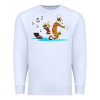 White calvin music Premium Sweatshirt - linhVisuals
