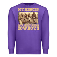 Purple my heroes have always killed cowboys retro Premium Sweatshirt - linhVisuals