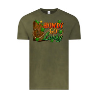 Vintage Olive Howdy go lucky st. patricks day Vintage Tee - FaDigitalArtStudio