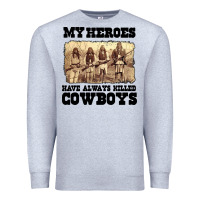 Heather Grey my heroes have always killed cowboys retro Premium Sweatshirt - linhVisuals