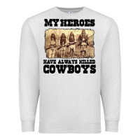 Oatmeal Heather my heroes have always killed cowboys retro Premium Sweatshirt - linhVisuals