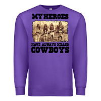 Purple my heroes have always killed cowboys retro Premium Sweatshirt - linhVisuals
