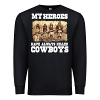 Black my heroes have always killed cowboys retro Premium Sweatshirt - linhVisuals