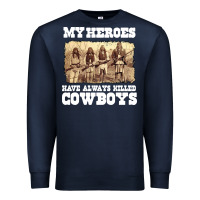 Navy my heroes have always killed cowboys retro Premium Sweatshirt - linhVisuals