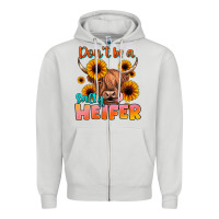 Dove Grey dont be a salty heifer Zipper Hoodie - JahusDesignShop