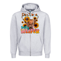 Heather Grey dont be a salty heifer Zipper Hoodie - JahusDesignShop