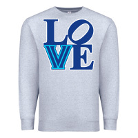 Heather Grey villanova love Premium Sweatshirt - linhVisuals