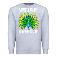Heather Grey peacock inspired beautiful color bird (3) Premium Sweatshirt - linhVisuals