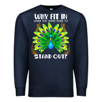 Navy peacock inspired beautiful color bird (3) Premium Sweatshirt - linhVisuals