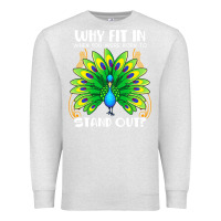 Oatmeal Heather peacock inspired beautiful color bird (3) Premium Sweatshirt - linhVisuals