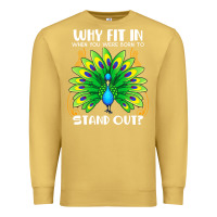 Antique Gold peacock inspired beautiful color bird (3) Premium Sweatshirt - linhVisuals
