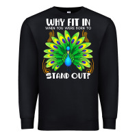 Black peacock inspired beautiful color bird (3) Premium Sweatshirt - linhVisuals