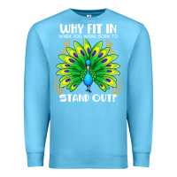 Ocean Blue peacock inspired beautiful color bird (3) Premium Sweatshirt - linhVisuals