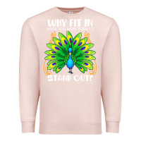 Pale Pink peacock inspired beautiful color bird (3) Premium Sweatshirt - linhVisuals