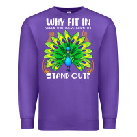 Purple peacock inspired beautiful color bird (3) Premium Sweatshirt - linhVisuals