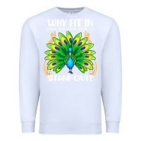 White peacock inspired beautiful color bird (3) Premium Sweatshirt - linhVisuals