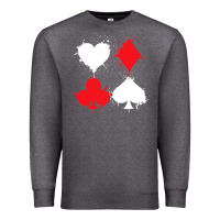 Charcoal Heather playing cards poker heart spade club Premium Sweatshirt - linhVisuals
