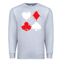 Heather Grey playing cards poker heart spade club Premium Sweatshirt - linhVisuals