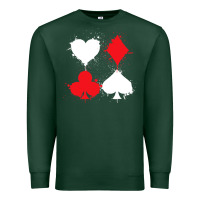 Sports Green playing cards poker heart spade club Premium Sweatshirt - linhVisuals