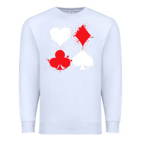 White playing cards poker heart spade club Premium Sweatshirt - linhVisuals
