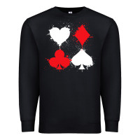 Black playing cards poker heart spade club Premium Sweatshirt - linhVisuals