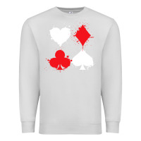 Dove Grey playing cards poker heart spade club Premium Sweatshirt - linhVisuals