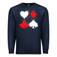 Navy playing cards poker heart spade club Premium Sweatshirt - linhVisuals