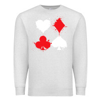 Oatmeal Heather playing cards poker heart spade club Premium Sweatshirt - linhVisuals
