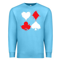 Ocean Blue playing cards poker heart spade club Premium Sweatshirt - linhVisuals