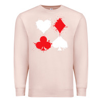 Pale Pink playing cards poker heart spade club Premium Sweatshirt - linhVisuals