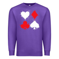 Purple playing cards poker heart spade club Premium Sweatshirt - linhVisuals