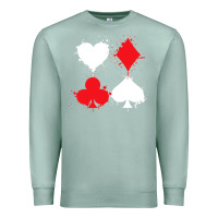 Seafoam playing cards poker heart spade club Premium Sweatshirt - linhVisuals